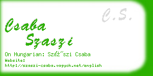 csaba szaszi business card
